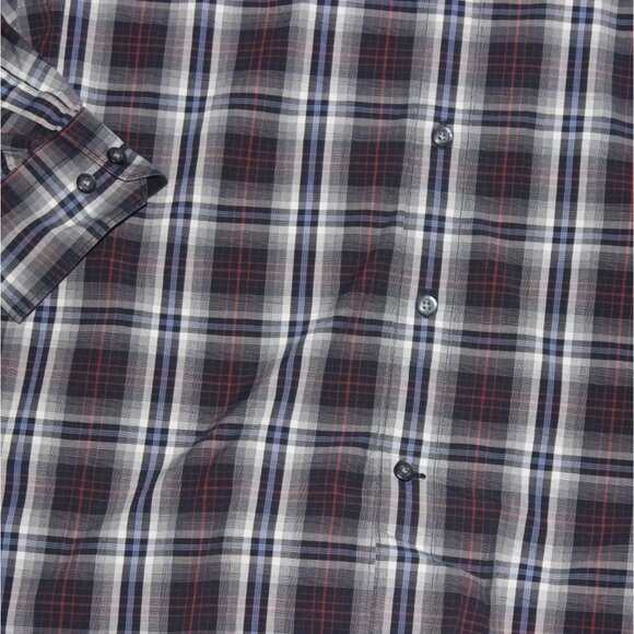 Banana Republic Mens Button Front Plaid Shirt-Blue/Black-Size Large-16-16.5 - Picture 2 of 9